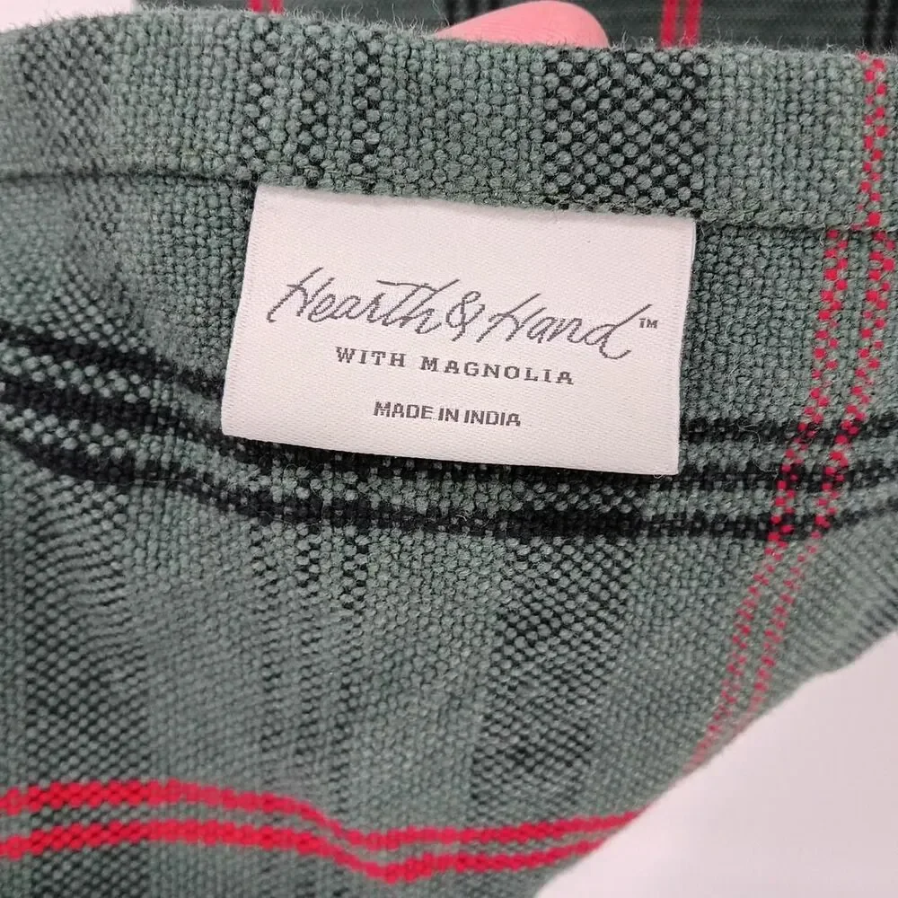 Hearth & Hand Magnolia Signature Plaid Table Runner Green Red Christmas 14x72